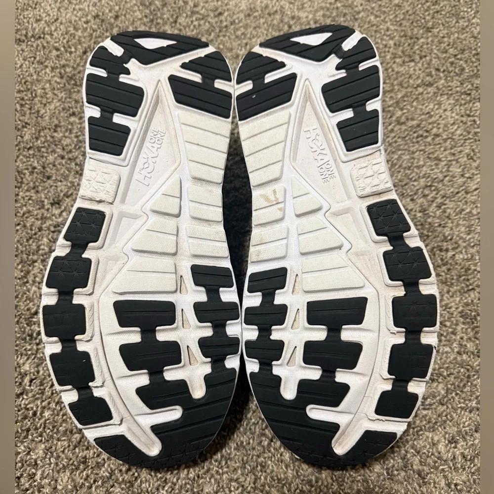 HOKA ONE ONE GAVIOTA 4 Black and White Athletic Shoes - Picture 8 of 9